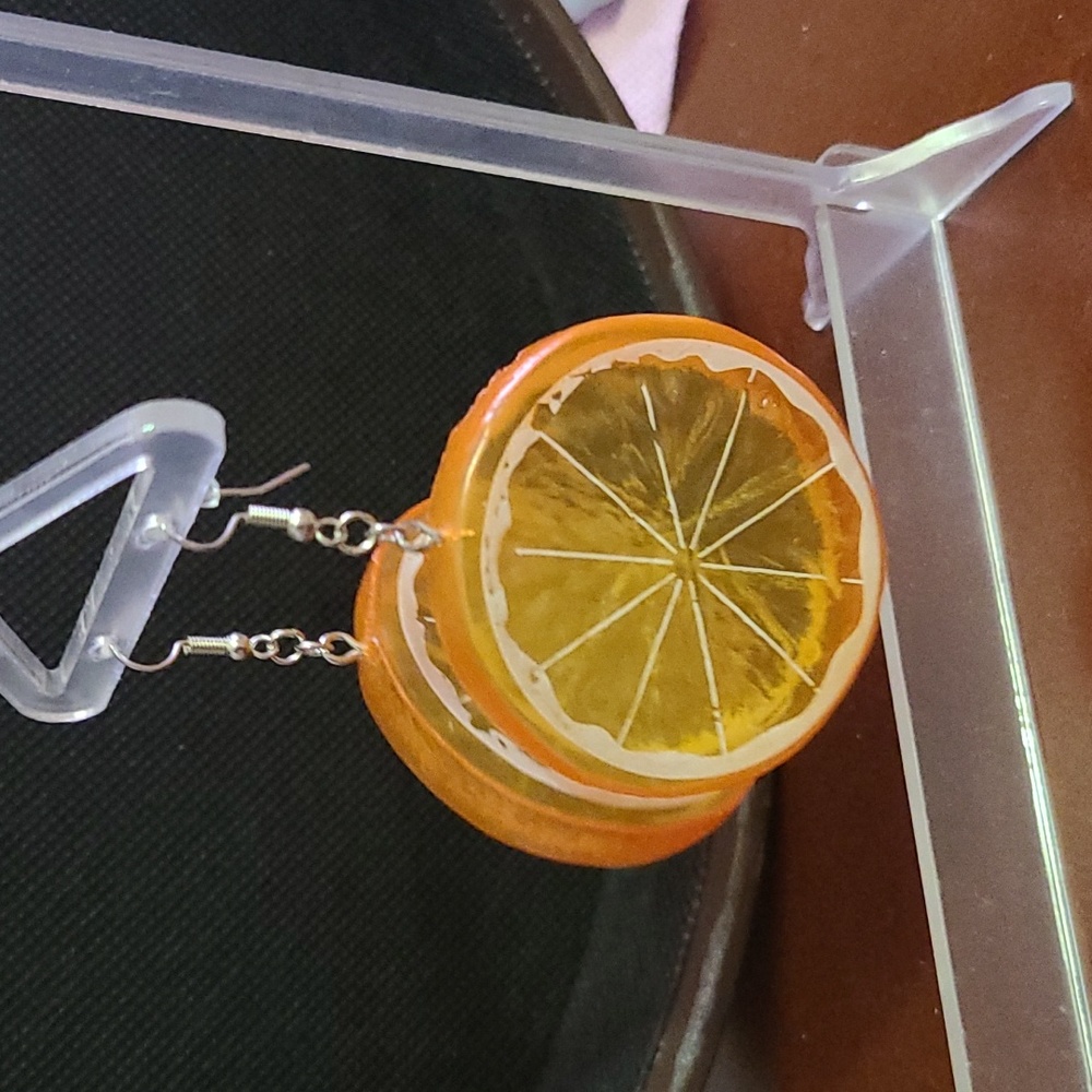 Orange slices earings